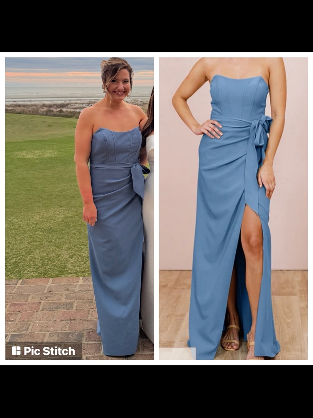 Revelry Amara Dusty Blue bridesmaid dress